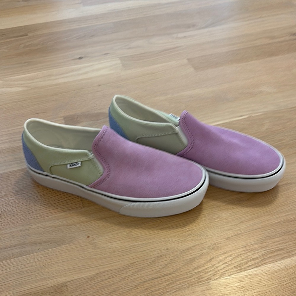 Vans Slip-On Shoes in Purple and Green - Picture 3 of 8